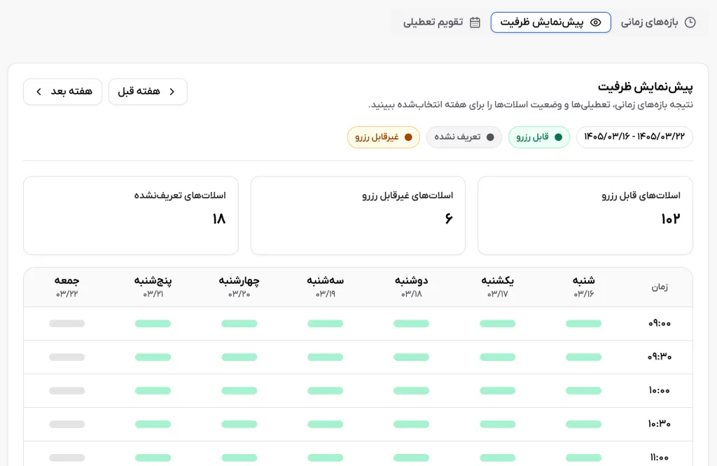 تنظیم ساعت کاری و تقویم موثر