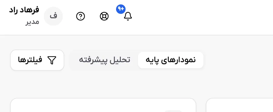 اسکرین‌شات ورود به نمای نمودارهای پایه