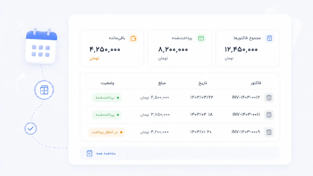 نمایش اطلاعات مالی